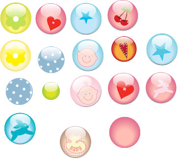 Shows the end result, ie, glassy buttons, following the tutorial